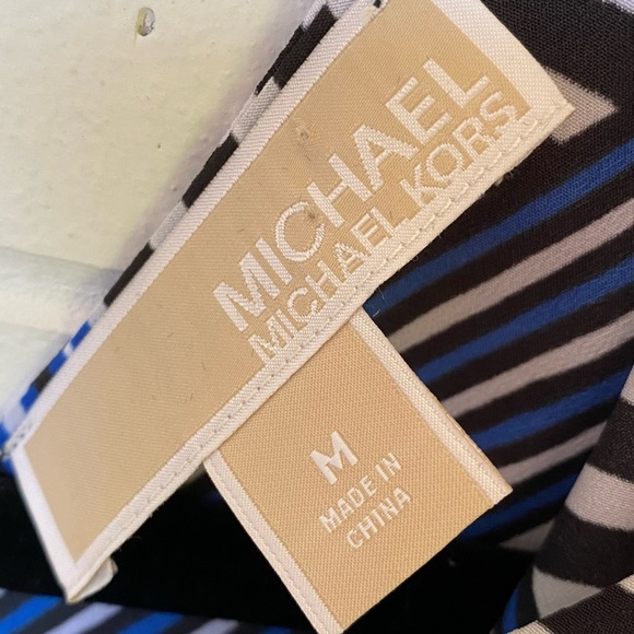 NWOT MICHAEL Michael Kors Striped Mediterranean Blue
Stud Tunic Silky Dress M - Picture 9 of 14